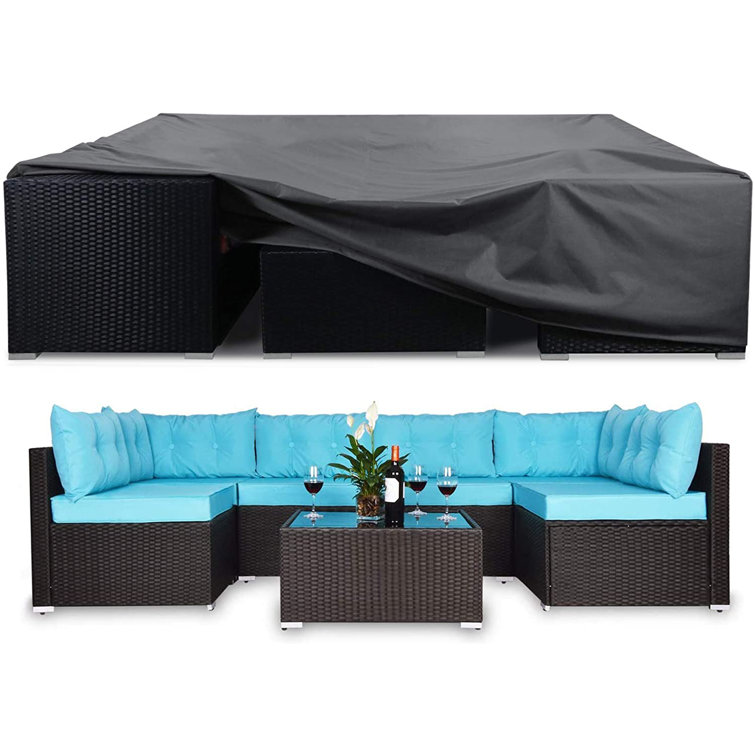 Kinbor 7pcs outdoor patio furniture discount sectional pe wicker rattan sofa set